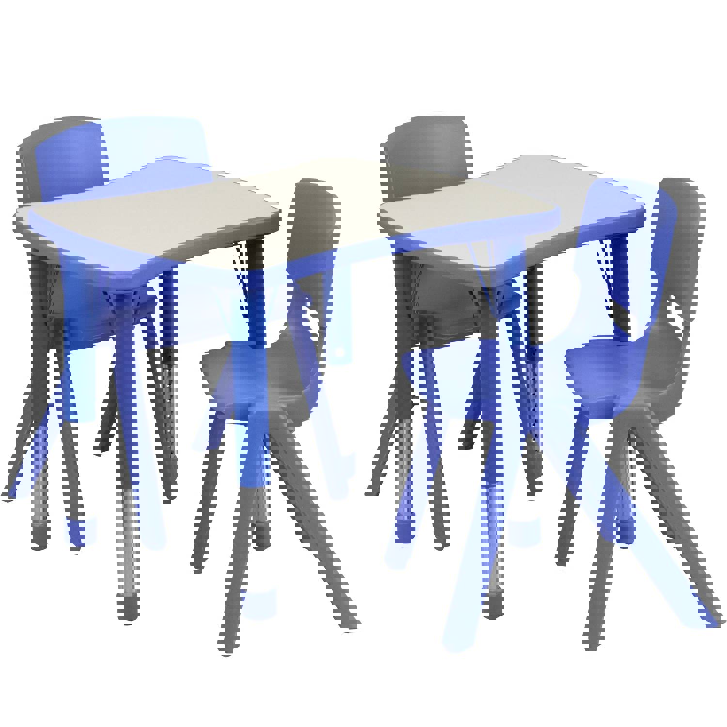 Emmy 21.875W x 26.625L Rectangular Plastic Height Adjustable Activity Table Set with 2 Chairs