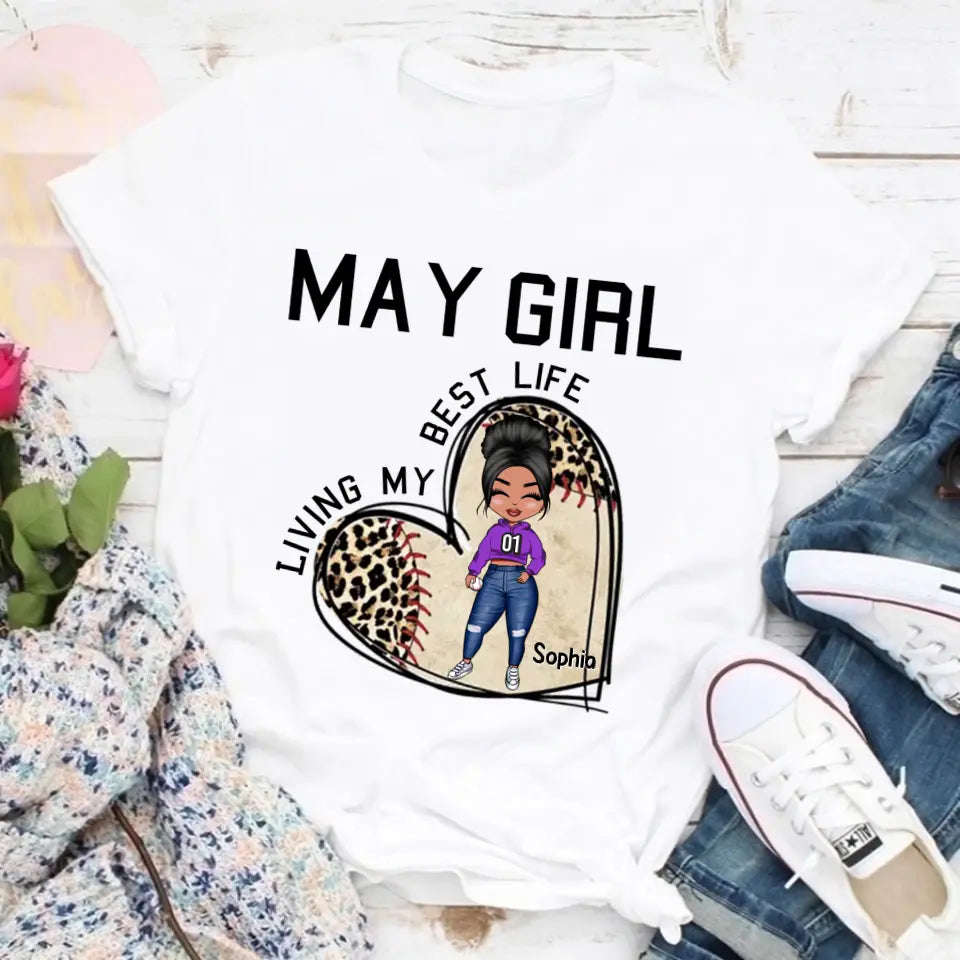 May Birthday Shirt - Custom Queens Born in May Baseball Lover Gift