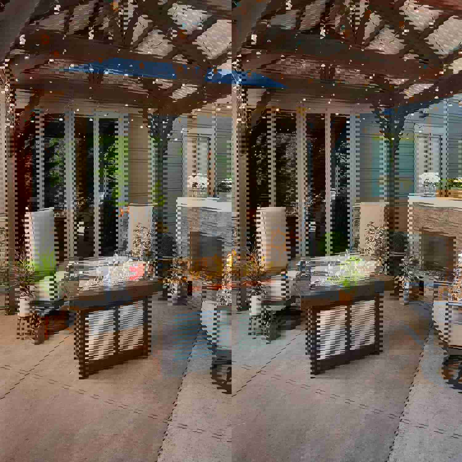 Denali Brew Linear Gas Fire Pit Table