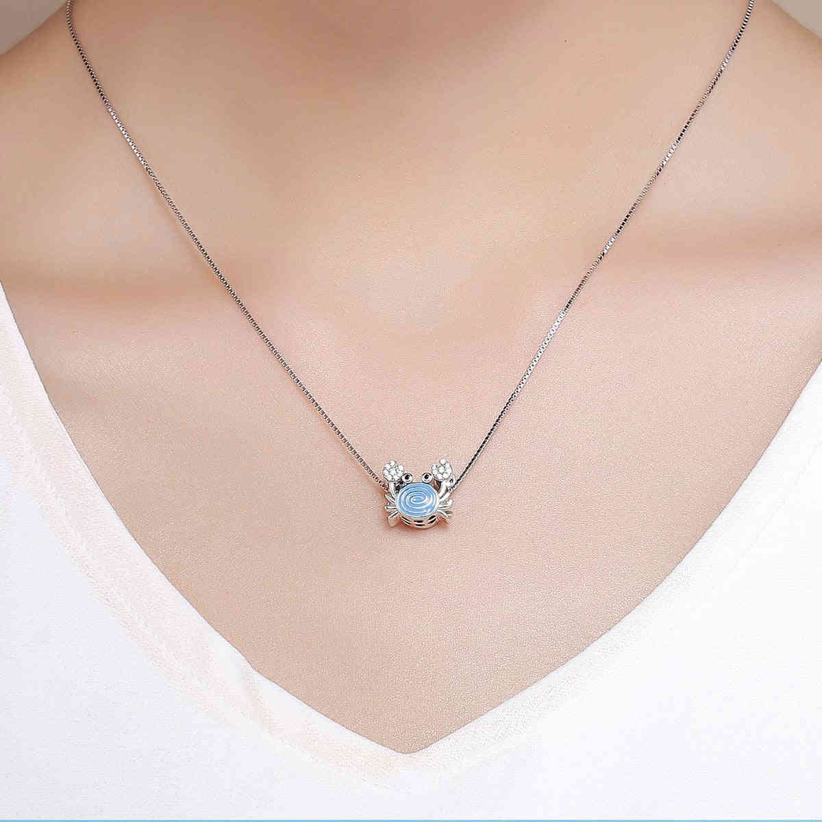 Sterling 925 Silver Blue Crab Charm Pendant for Pandora & European Bracelets