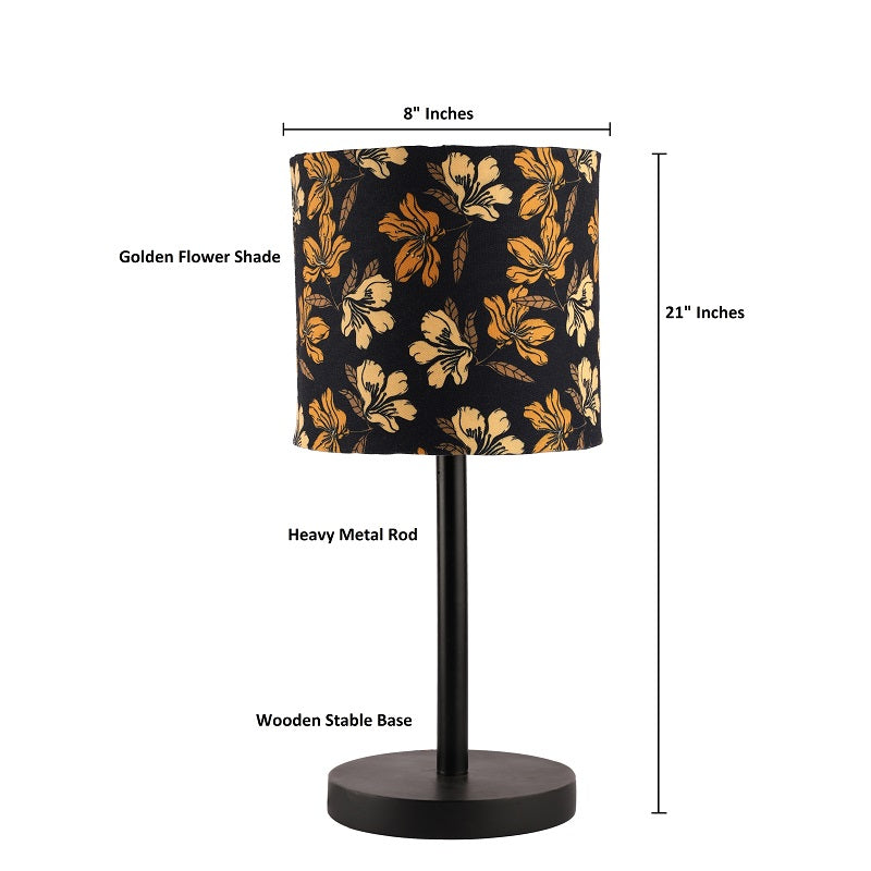 BTR CRAFTS Raven Black Metal Table Lamp with Premium Color Shade (Pack of 2)