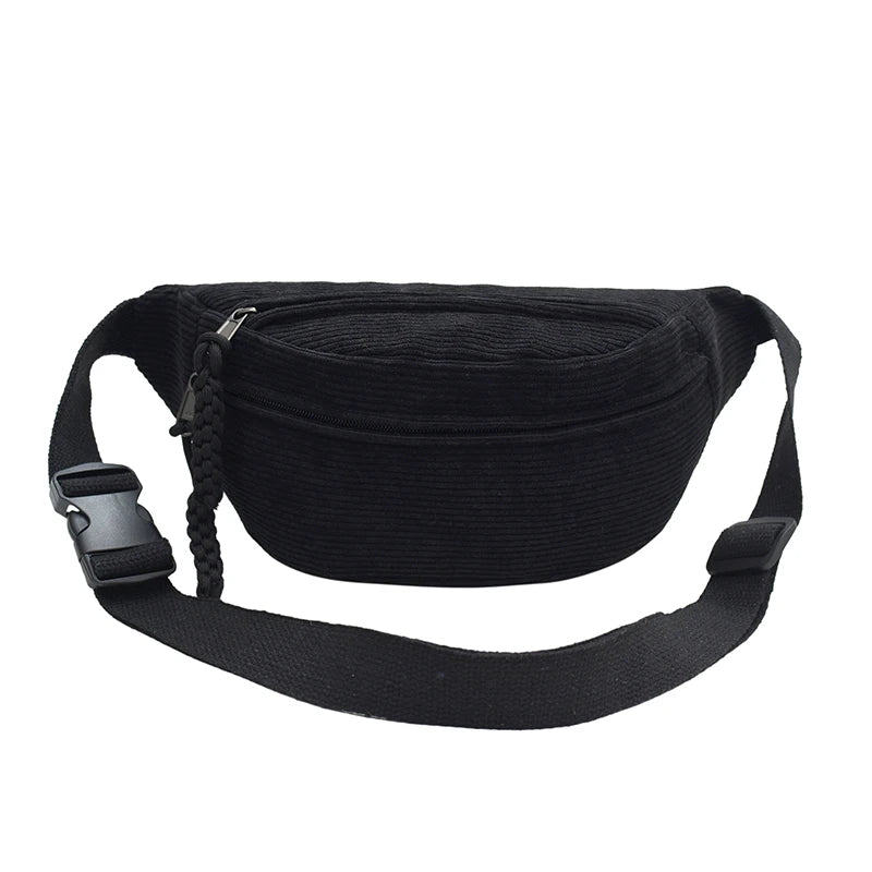 Women's Corduroy Waist Pack - Large Capacity Fanny Pack with Street Style