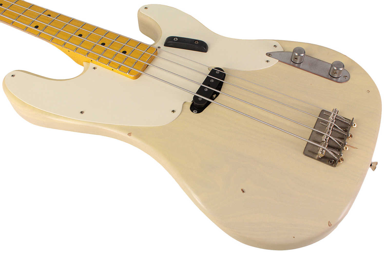 Nash PB-55 Bass Guitar in Mary Kaye White with Light Aging