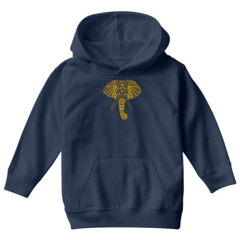 Tribal Print Elephant Geometric Gold Animals Cool Youth Hoodie