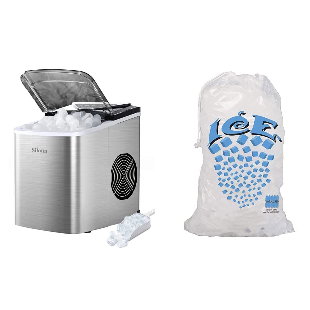 Countertop Ice Maker - 9 Cubes in 6 Mins, 26Lbs/24Hrs, Self-Cleaning with Ice Scoop & Basket