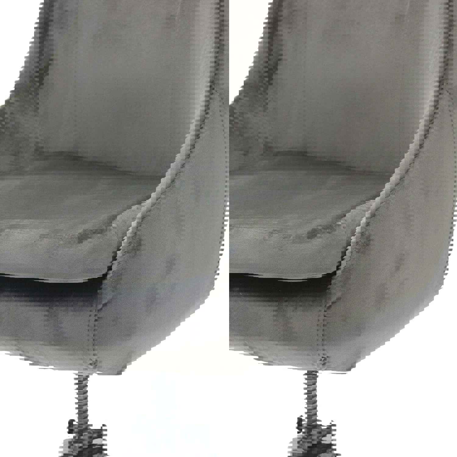 Casemate Industrial Dining Chair - Adjustable Height - Gray Velvet - Pair