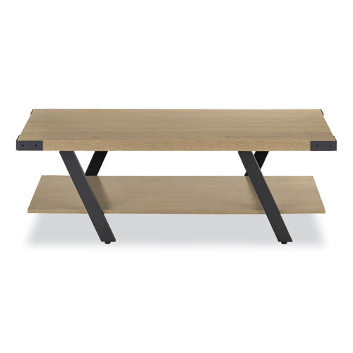 Safco Mirella™ Coffee Table - Rectangular 48x23.75x16, Sand Dune Top with Black Base