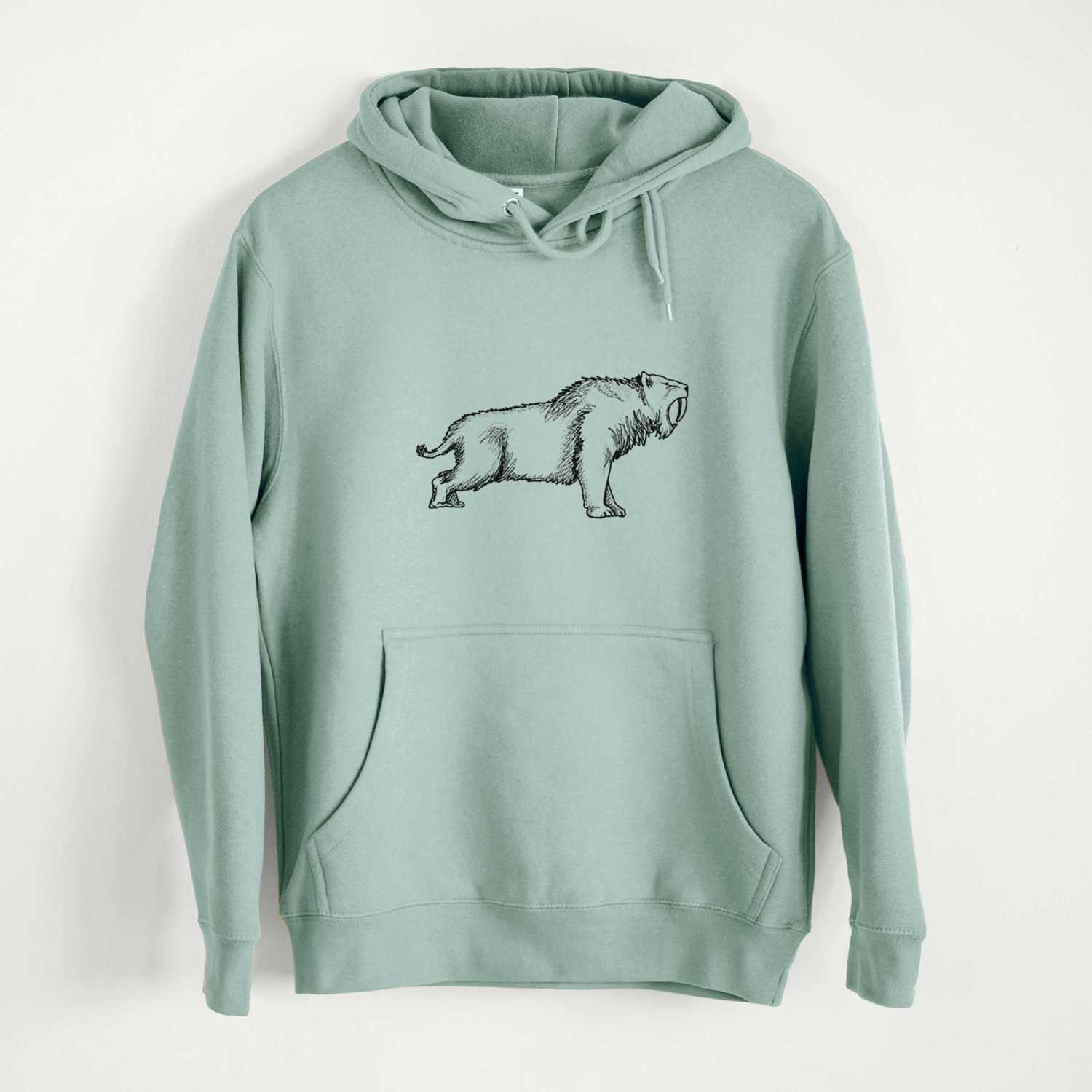 Saber-toothed Tiger - Smilodon - Mid-Weight Unisex Premium Blend Hoodie