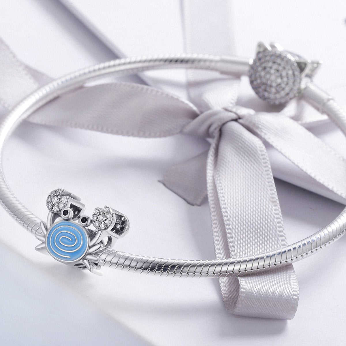 Sterling 925 Silver Blue Crab Charm Pendant for Pandora & European Bracelets