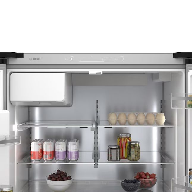 Bosch 500 Series 26-cu ft French Door Refrigerator with Ice Maker (Black Stainless Steel)