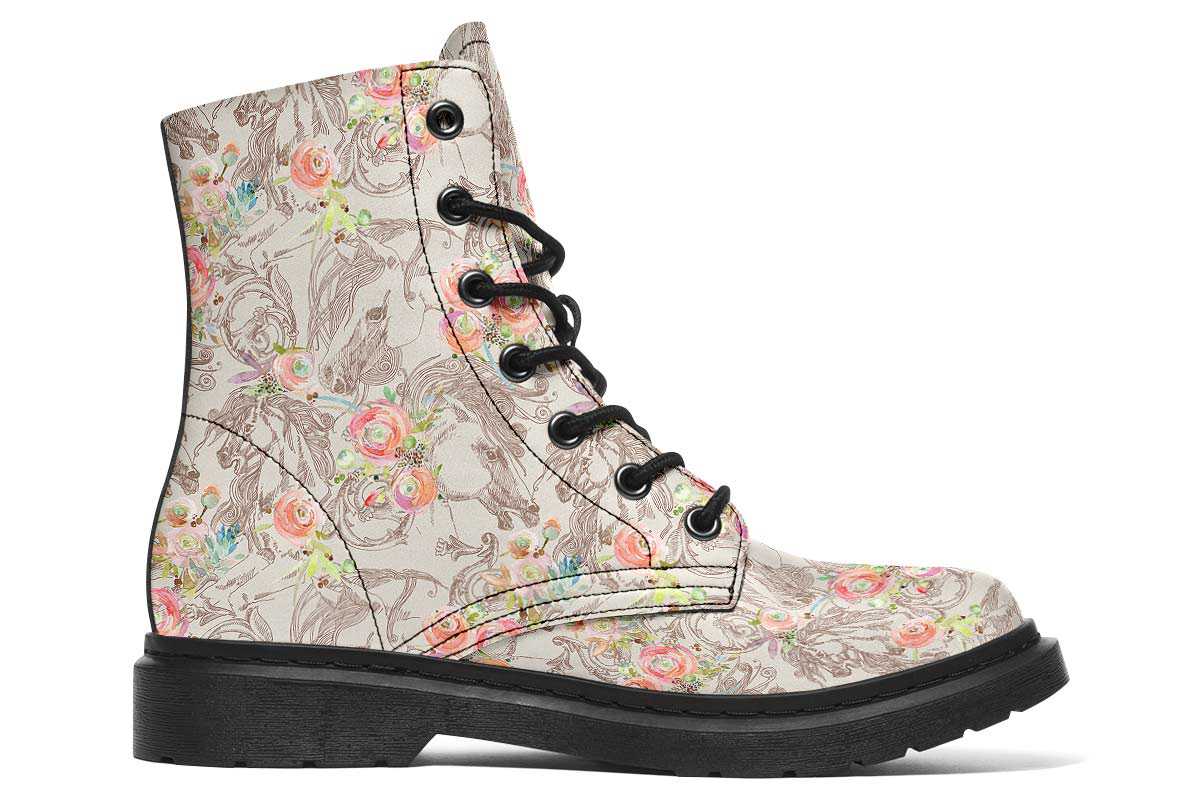 Floral Horse Boots - Custom Printed Vegan Boots with Memory Foam