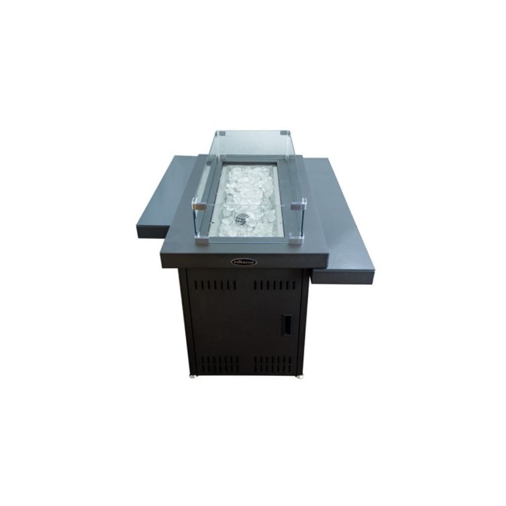 AZ Patio Heaters 30 Black/Mocha Rectangle Two Tier Glass Top Fire Pit
