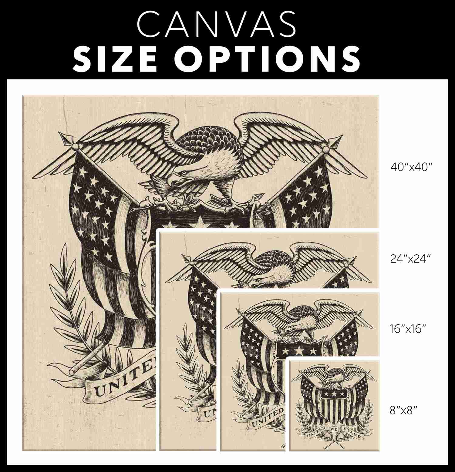 HANDDRAWN AMERICAN FLAG - CANVAS ART