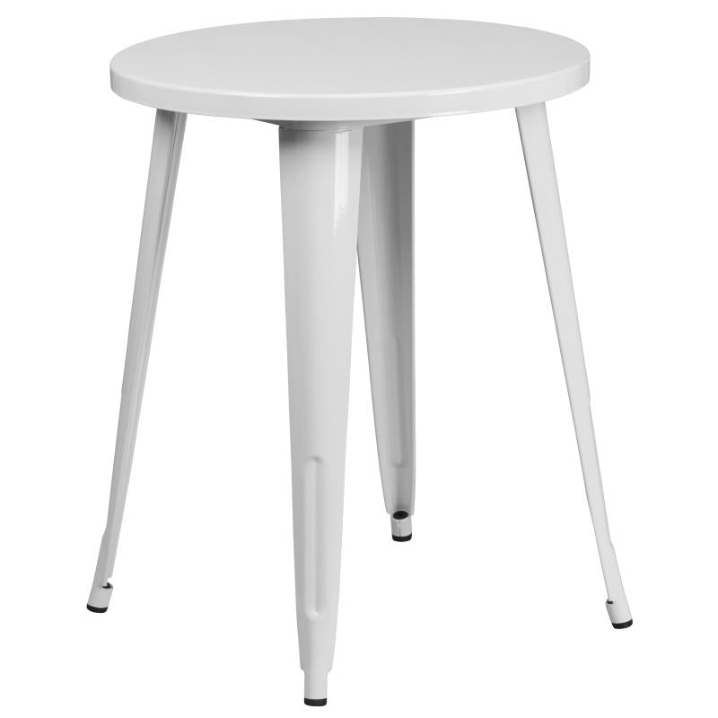 Flash Furniture Webb Commercial Grade 24 Round White Metal Indoor-outdoor Bar Height Table