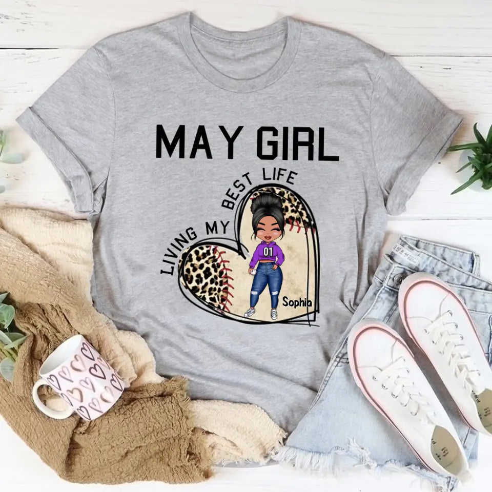 May Birthday Shirt - Custom Queens Born in May Baseball Lover Gift