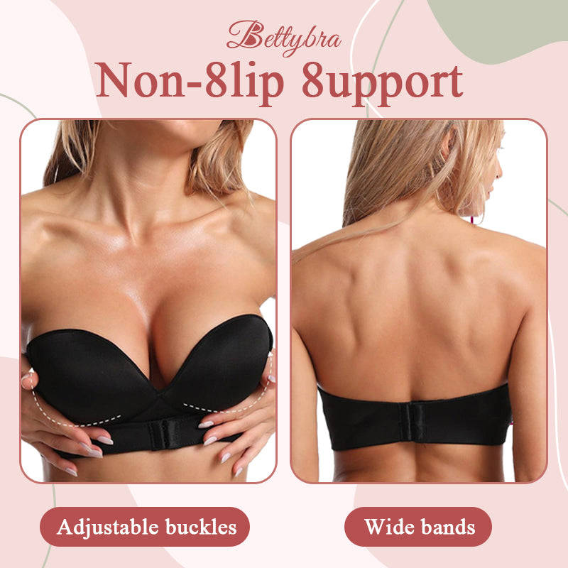 BETTYBRA® Invisible Strapless Super Push Up Bra - Buy One Get Two Free (Black)