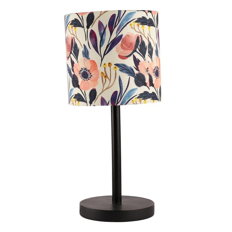 BTR CRAFTS Raven Black Metal Table Lamp with Premium Color Shade (Pack of 2)