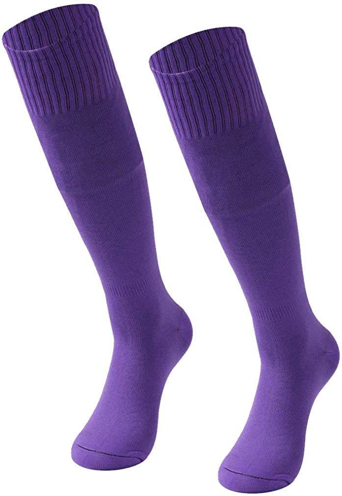 RTZAT Unisex Solid Knee High Soccer Socks - 2,6,12 Pairs Pack