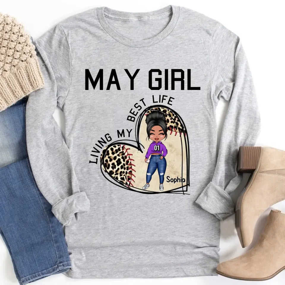 May Birthday Shirt - Custom Queens Born in May Baseball Lover Gift