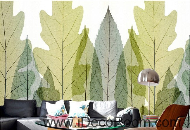 Transparent Phoenix Tree Leave IDCWP-000058 Wallpaper Wall Decals Wall Art Print Mural Home Decor Gift