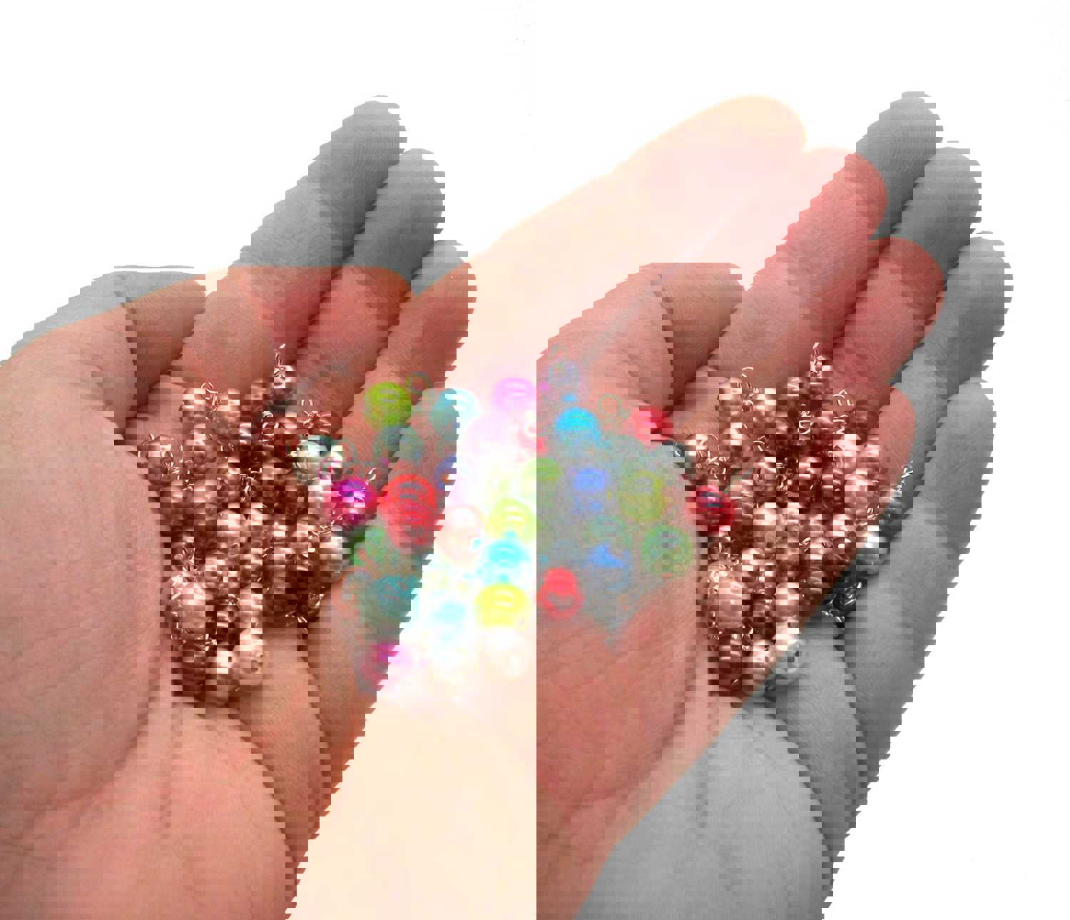 Small Bracelet Charms - 6mm Glass Pearl Bead Dangles for DIY Charm Bracelets