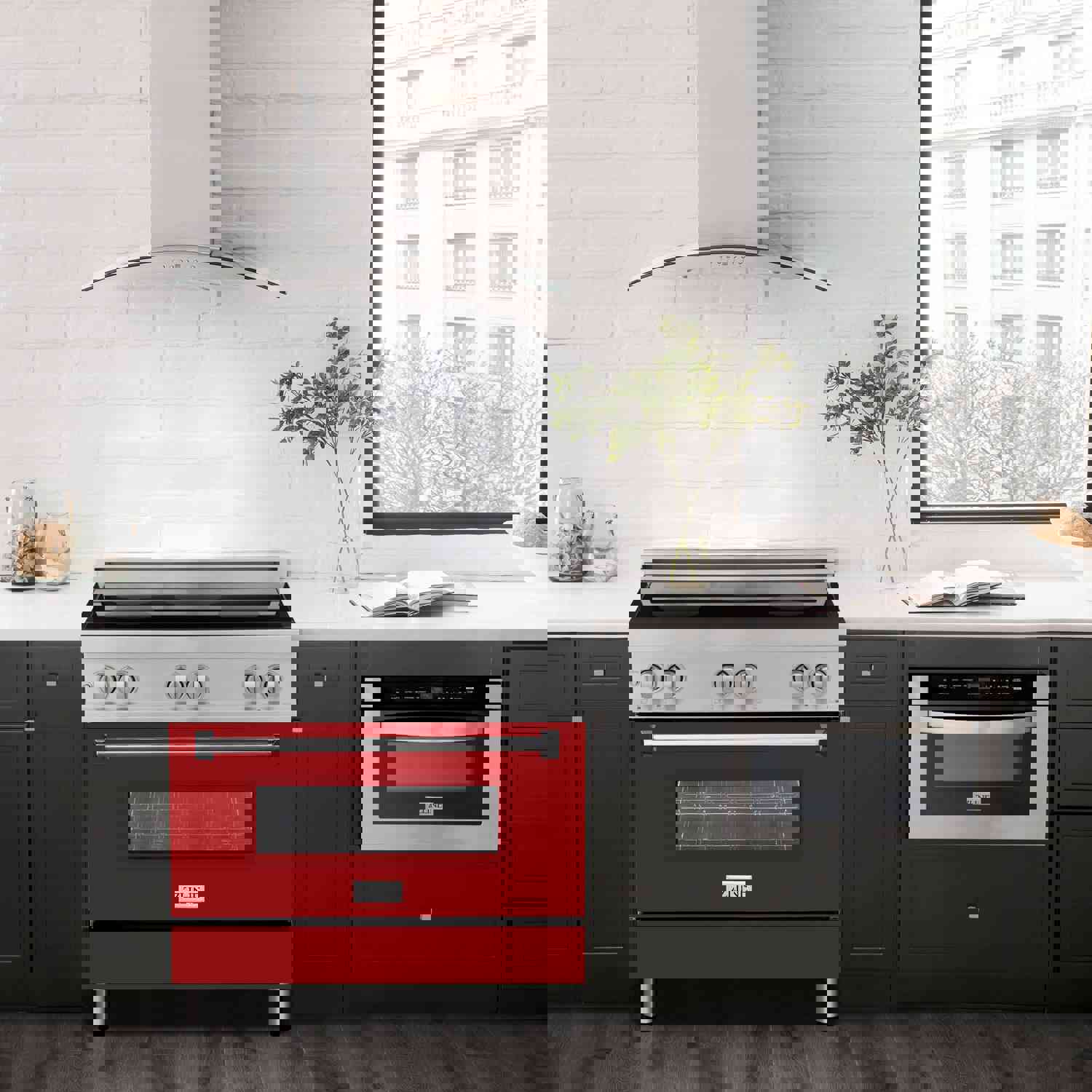 ZLINE 36-Inch 4.6 cu. ft. Induction Range with 4 Element Stove & Electric Oven in Red Gloss