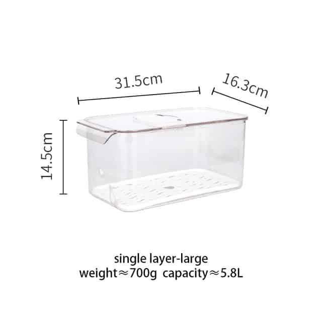 Transparent Refrigerator Food Storage Containers with Lids - Multiple Sizes