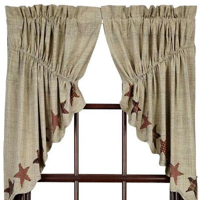 Primitive Abilene Star Prairie Swag Curtains