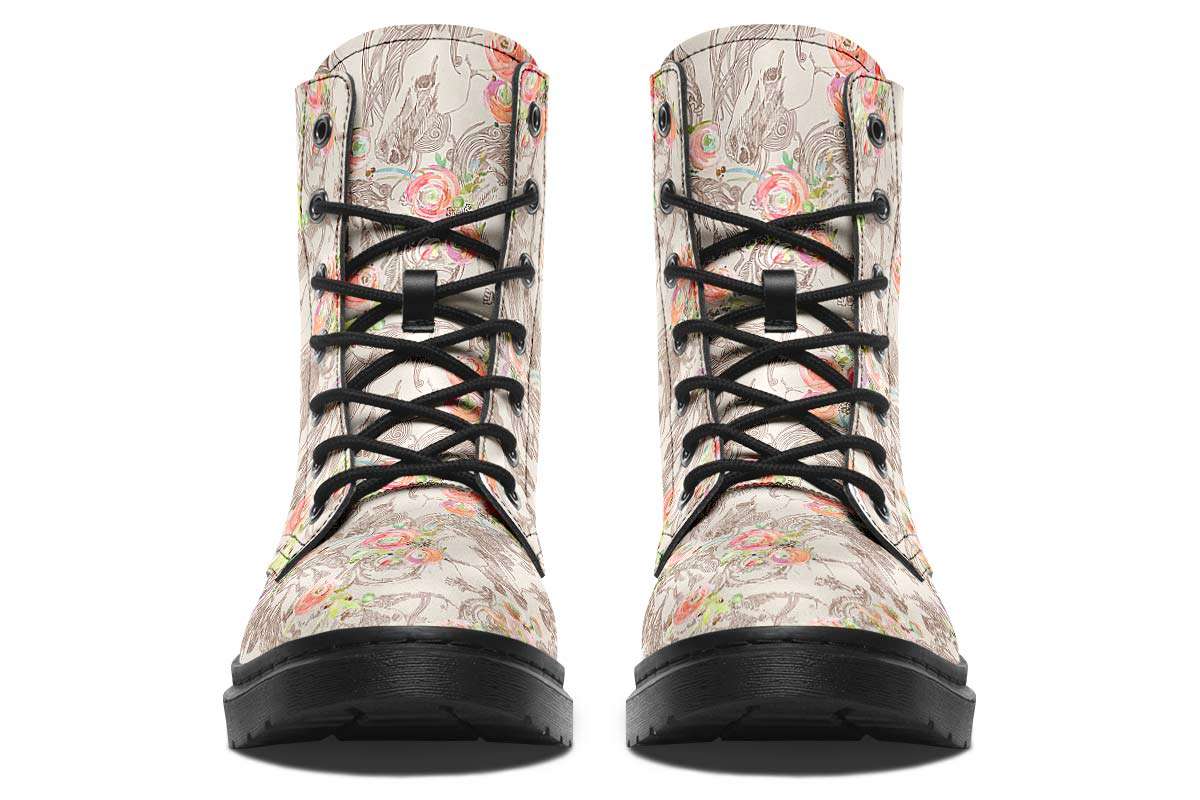 Floral Horse Boots - Custom Printed Vegan Boots with Memory Foam