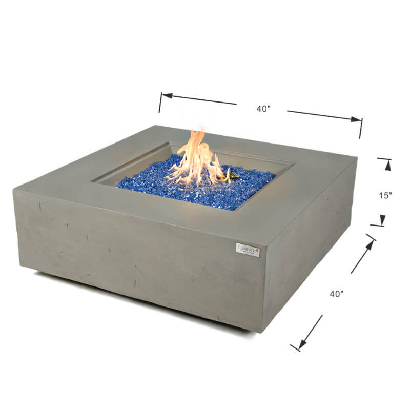 Elementi Capertee Square Concrete Fire Pit Table - OFG411SG