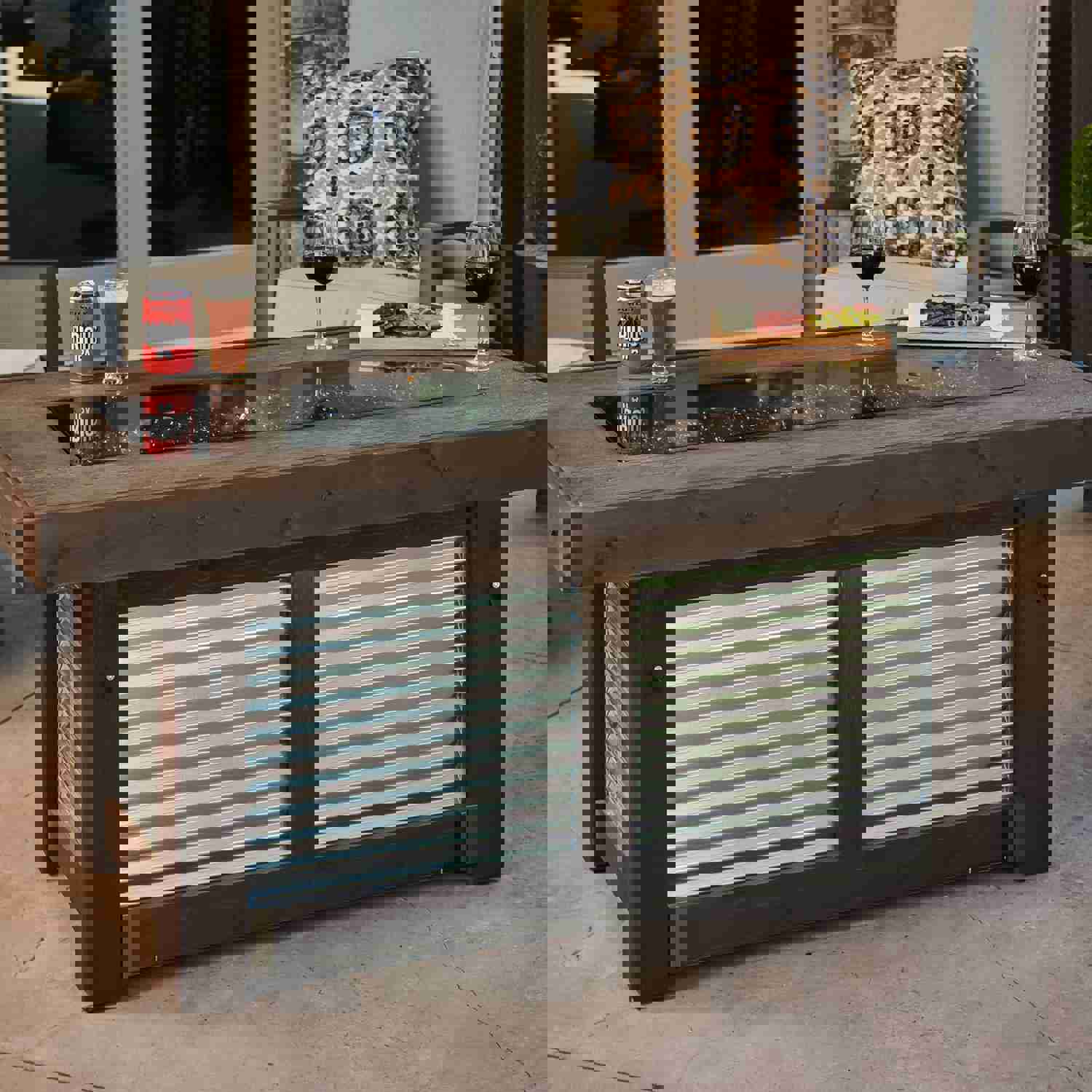 Denali Brew Linear Gas Fire Pit Table