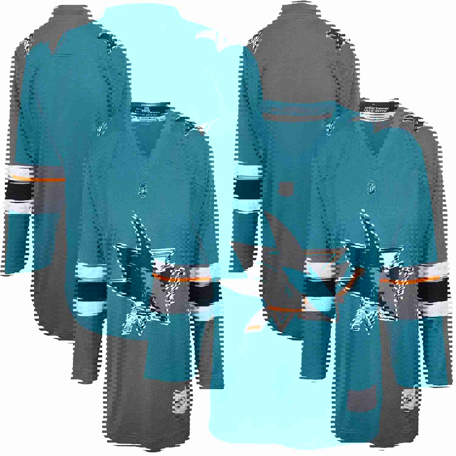 San Jose Sharks Youth Home Replica Blank Jersey - Teal