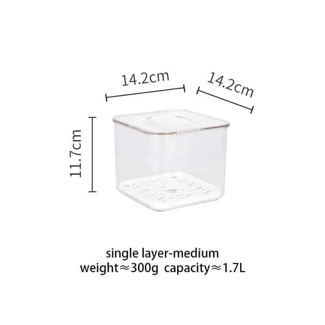 Transparent Refrigerator Food Storage Containers with Lids - Multiple Sizes
