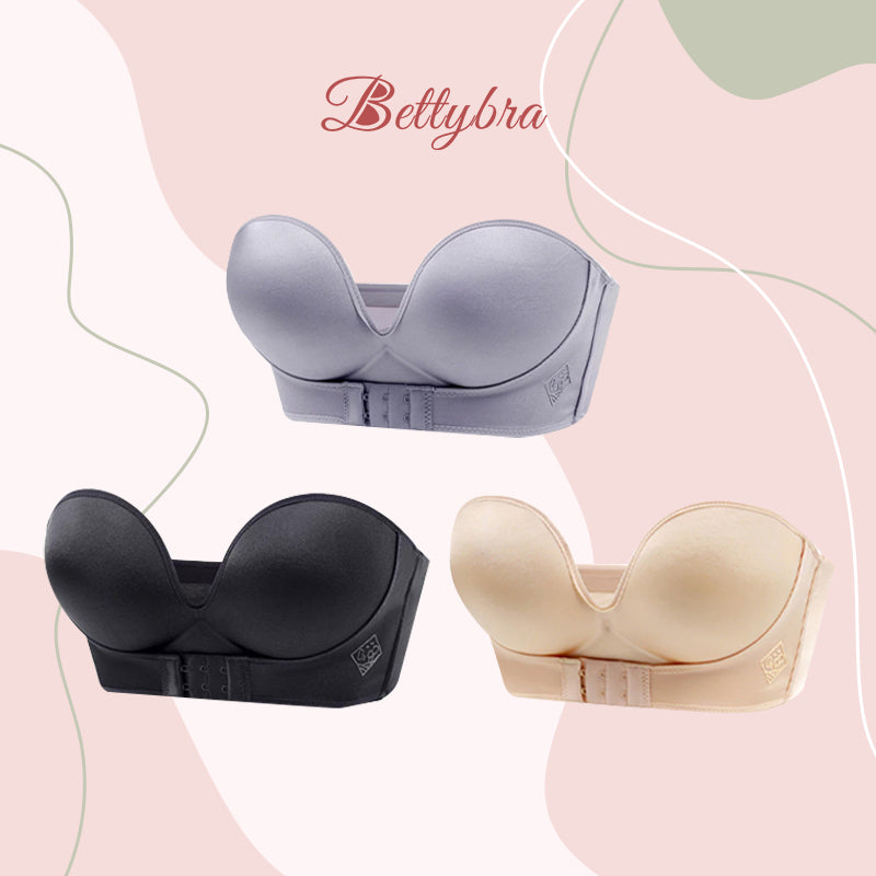 BETTYBRA® Invisible Strapless Super Push Up Bra - Buy One Get Two Free (Black)