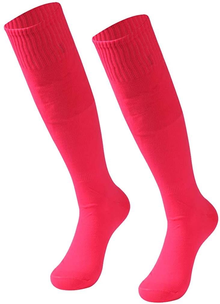 RTZAT Unisex Solid Knee High Soccer Socks - 2,6,12 Pairs Pack