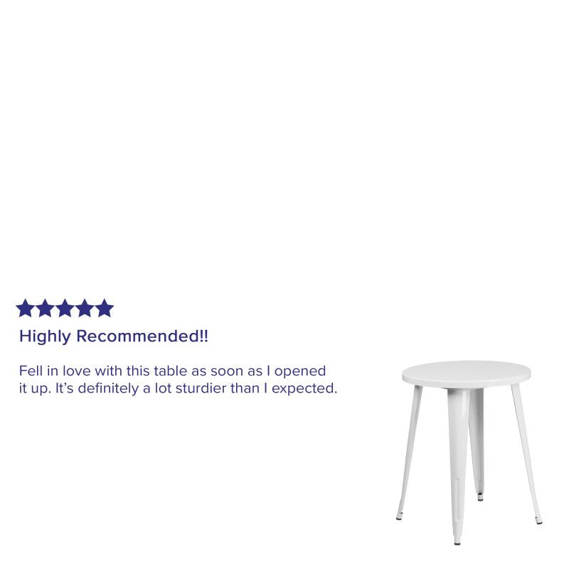 Flash Furniture Webb Commercial Grade 24 Round White Metal Indoor-outdoor Bar Height Table