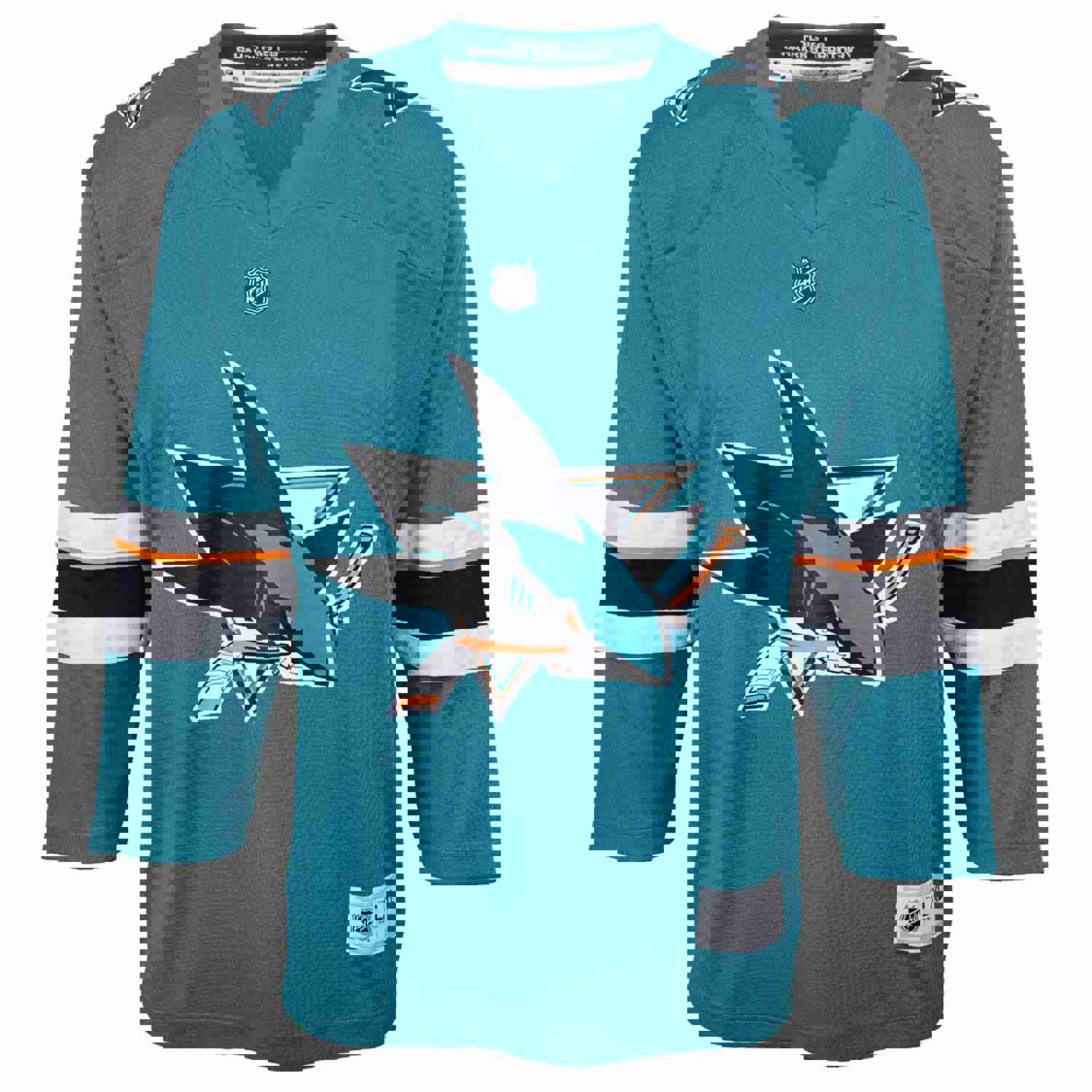 San Jose Sharks Youth Home Replica Blank Jersey - Teal