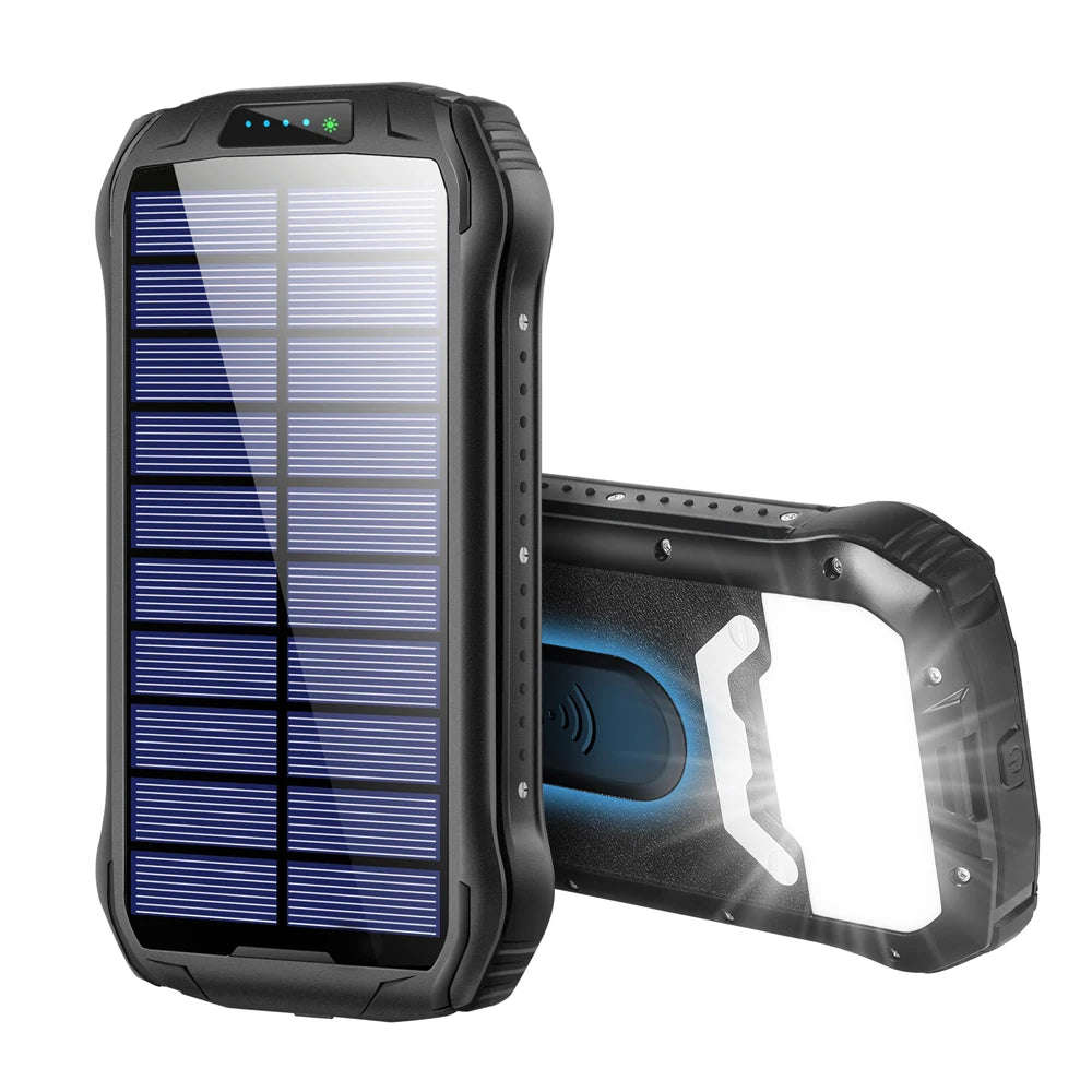 26800mAh Wireless Solar Charger - Portable Large Capacity Solar Power Bank