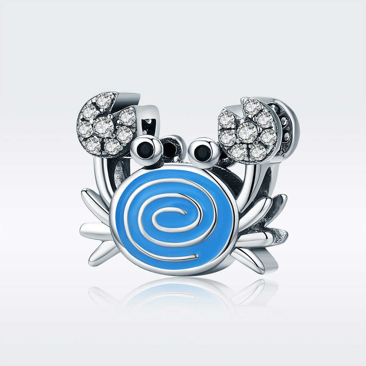 Sterling 925 Silver Blue Crab Charm Pendant for Pandora & European Bracelets