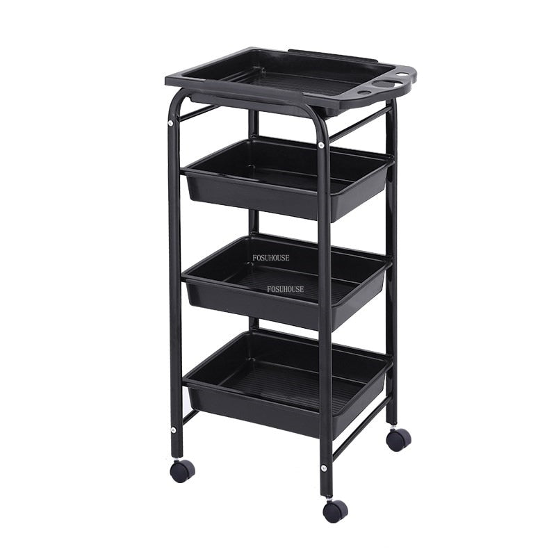 Modern Hair Salon Trolley with Wheels - Multi-layer Beauty Barber Cart