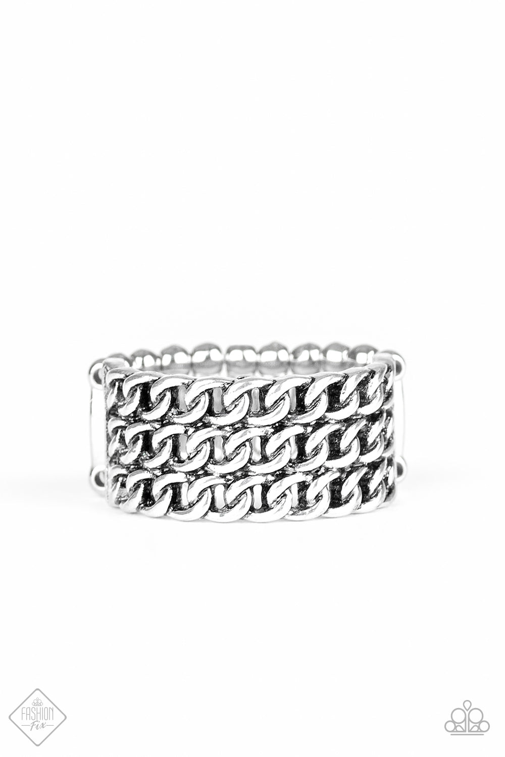 Paparazzi Metro Maker - Silver Chains Ring - Trend Blend / Fashion Fix Exclusive July 2019