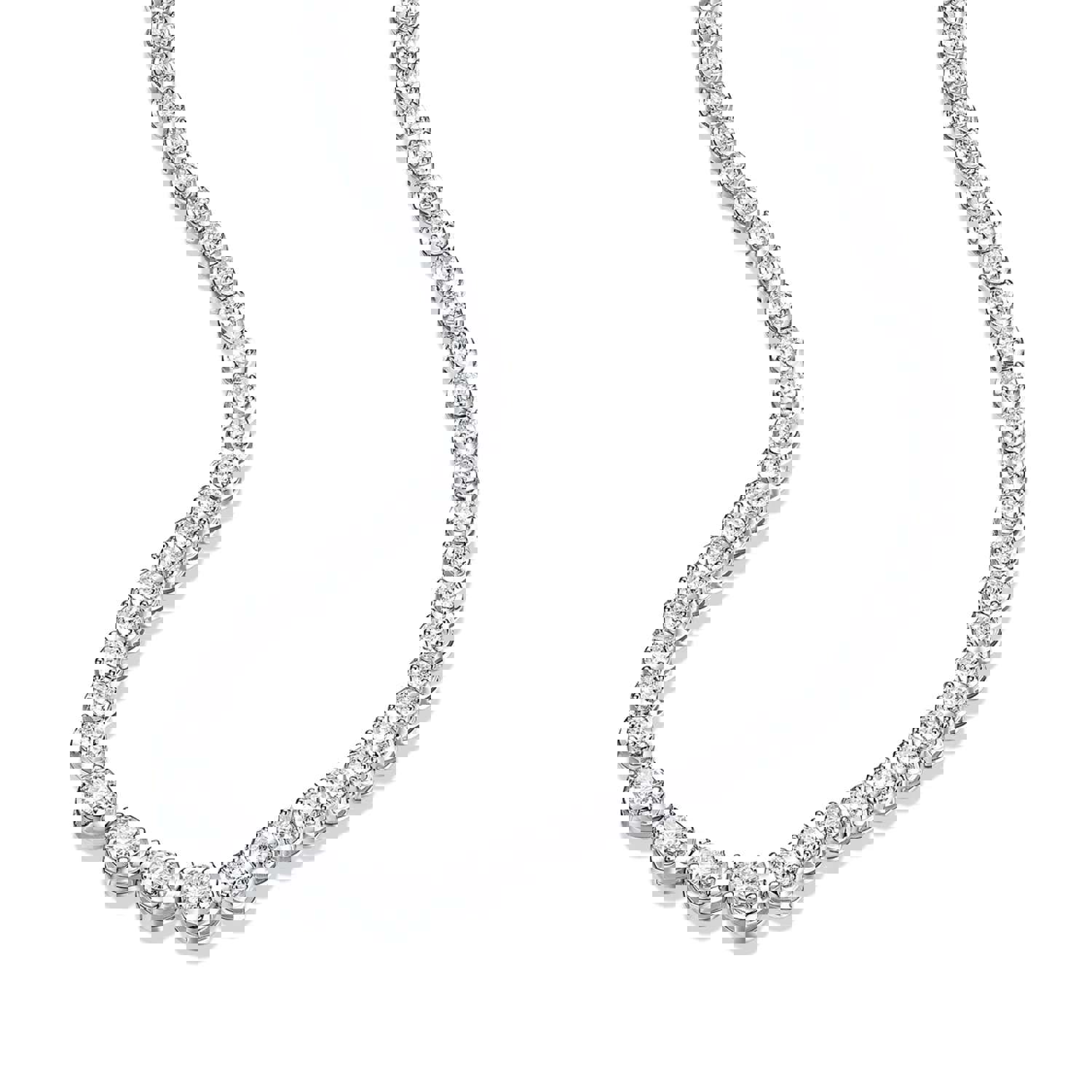 Arctic Elegance Tennis Necklace with Moissanite & CZ Gems