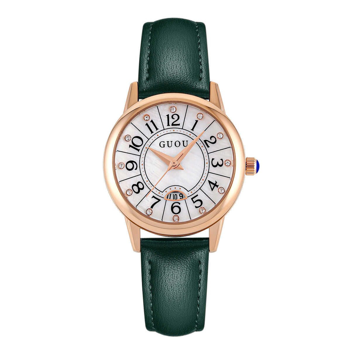 Guou 6044 Women's Fashion Watch - Large Dial, Quartz Movement, Waterproof
