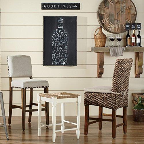 Leraze Metal Wine Bottle Holder with Chalkboard Signs - Holds 3 Bottles, Kitchen & Dining Decor