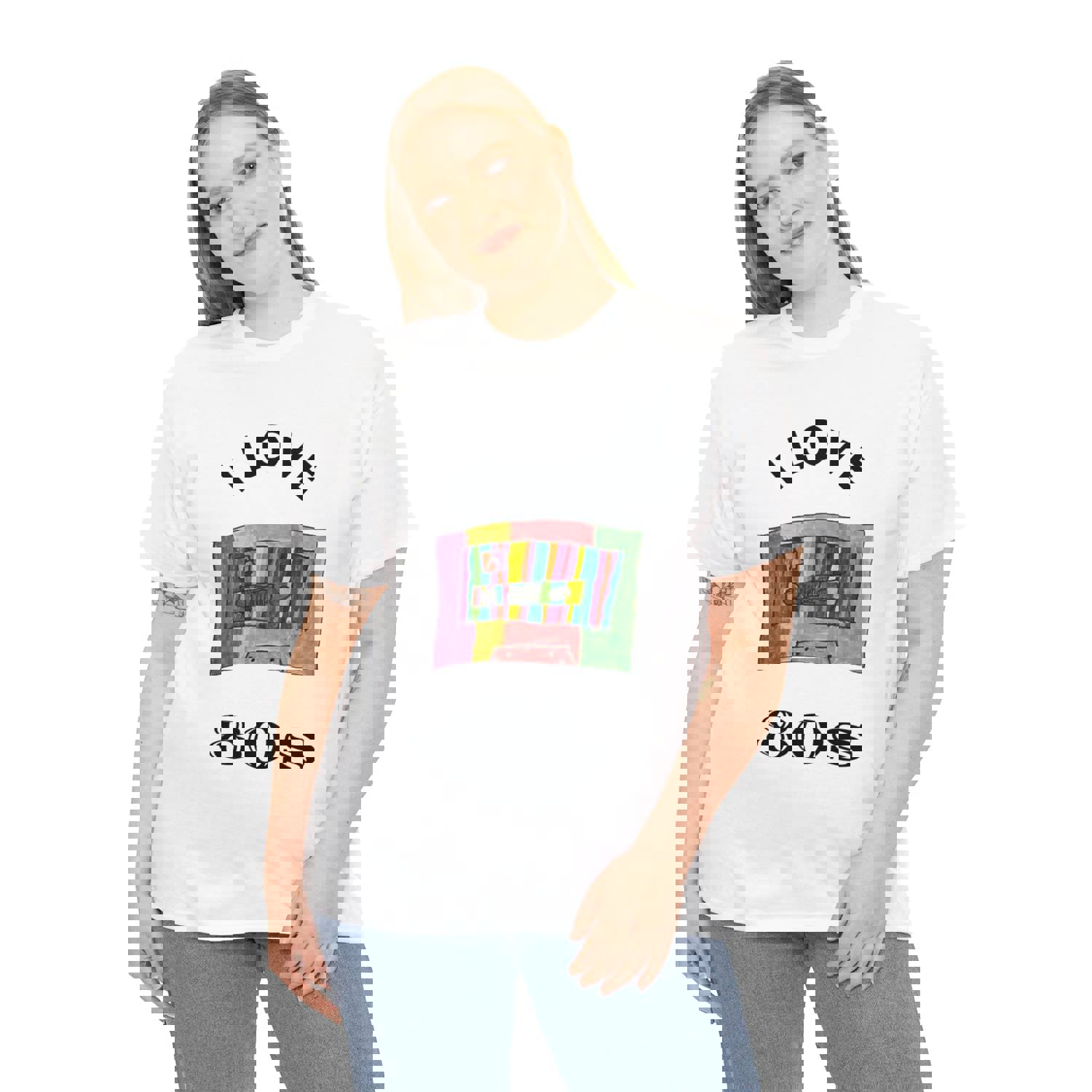 I Love 80s Cassette Art Unisex Heavy Cotton T-Shirt