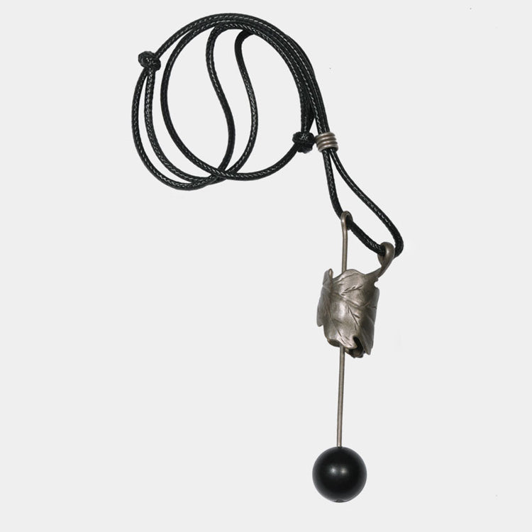 Handmade Ebony Pendant Long Necklace - Unique Jewelry for Men & Women