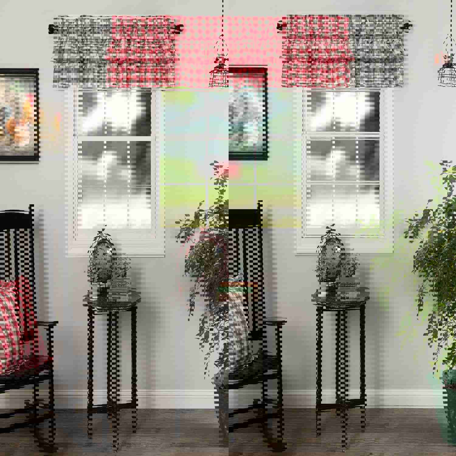 Annie Buffalo Red Check Ruffled Valance 16x72