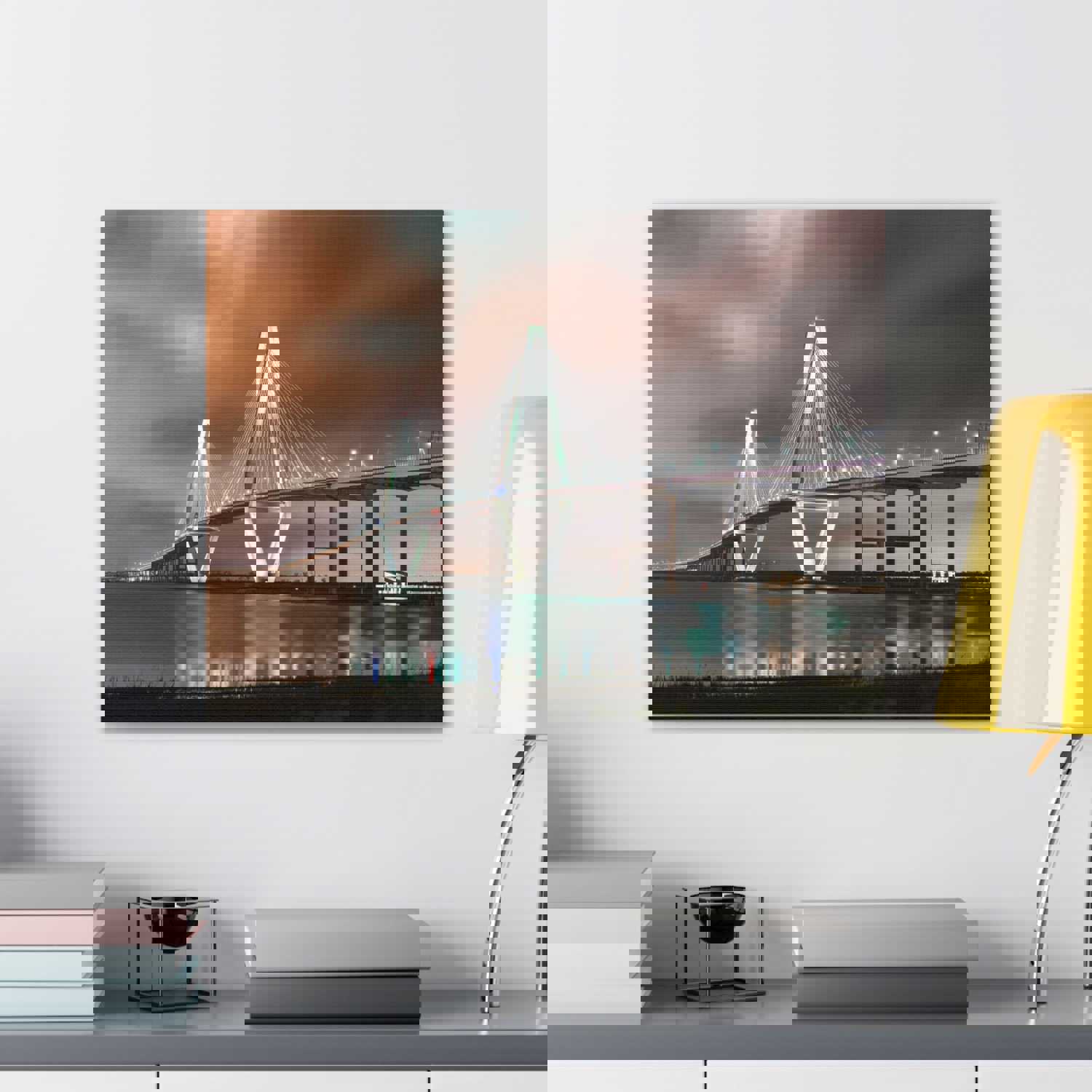 River Bridge Charleston South Carolina Nature Wilderness Photography Canvas Wall Art