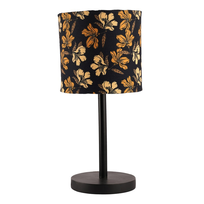 BTR CRAFTS Raven Black Metal Table Lamp with Premium Color Shade (Pack of 2)