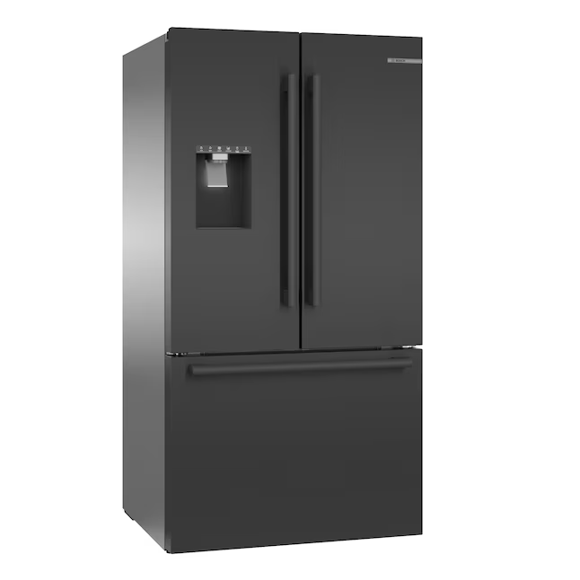 Bosch 500 Series 26-cu ft French Door Refrigerator with Ice Maker (Black Stainless Steel)